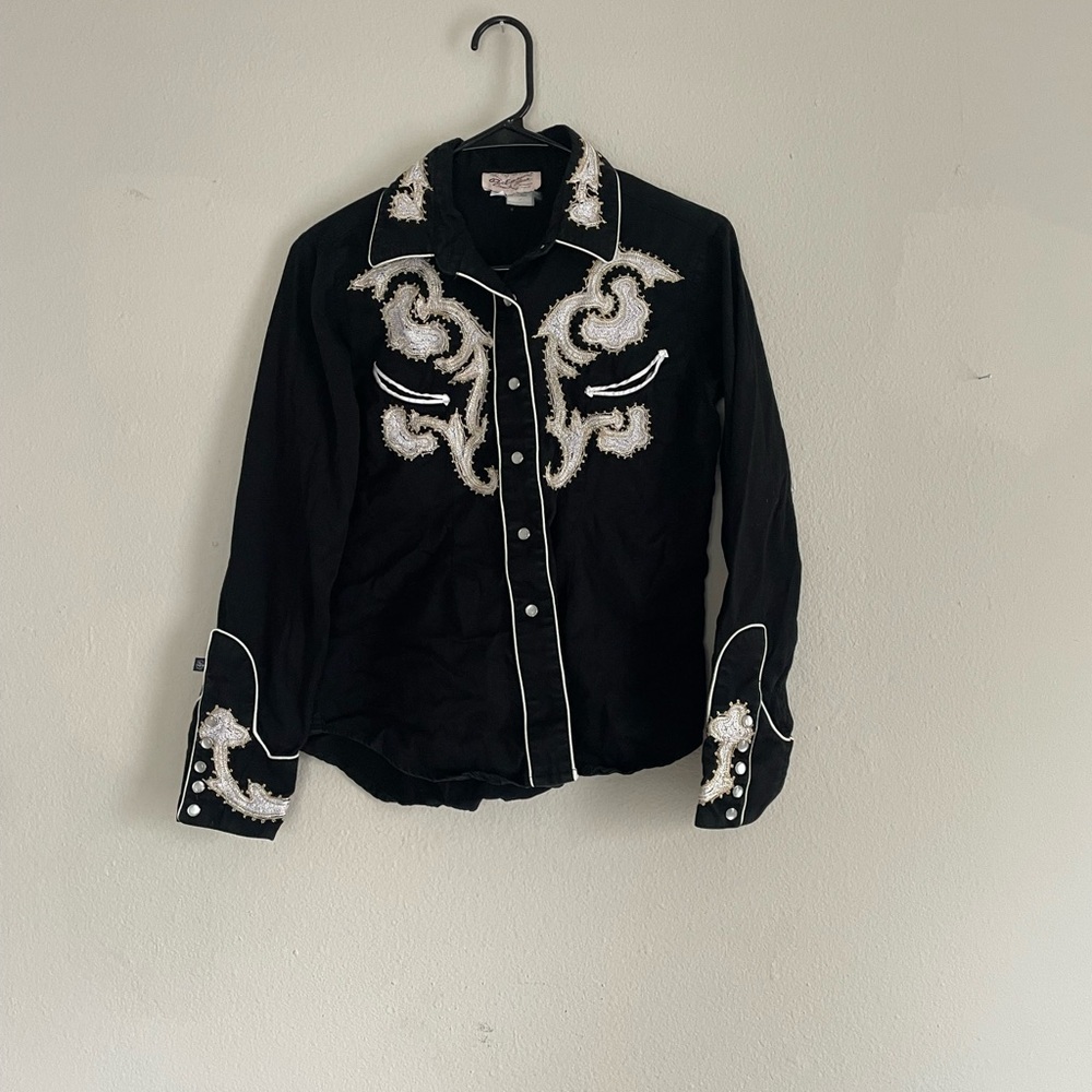 Rockmount Ranch Wear Black Western Pearl Snap
